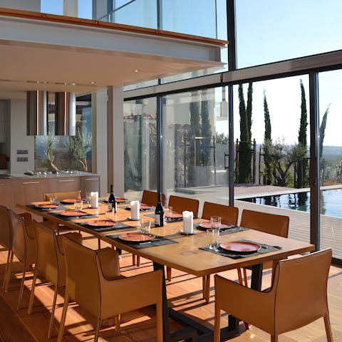 Serve up a Portuguese-inspired meal at the dining area