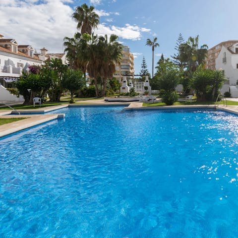 Take a refreshing swim in the communal pool