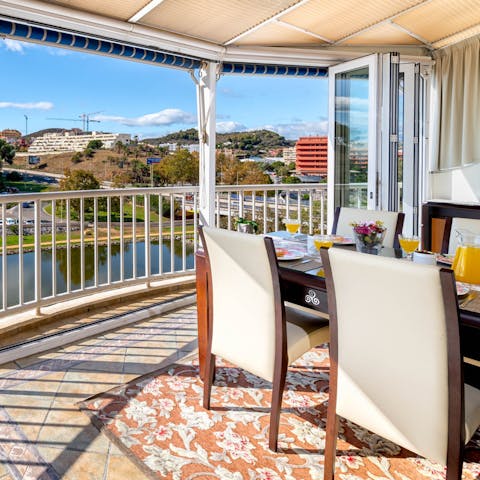 Share your meals in the warm sun on the terrace
