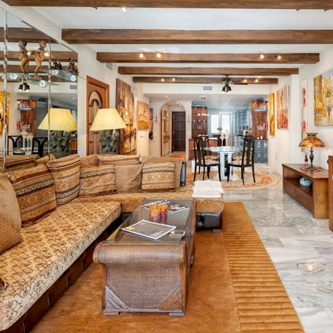 Get cosy in the living room and enjoy evenings of movies and wine
