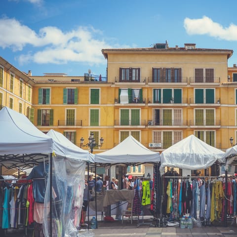 Head to Plaza Mayor with its cafes, boutiques and markets, a one-minute walk away