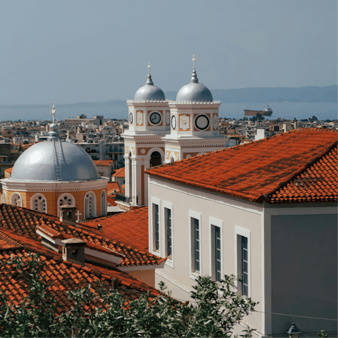Stay in the heart of Kalamata, steps from the beach