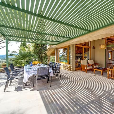 Dine alfresco under the shady covered terrace