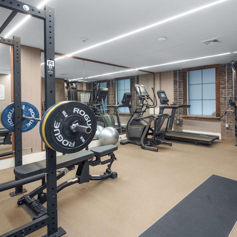 Work out in the apartment's well-equipped gym
