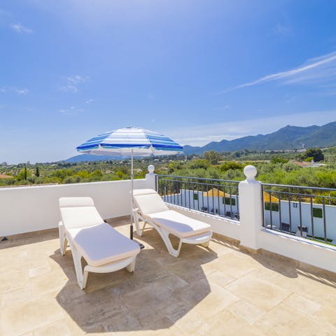Enjoy the beautiful mountain views from the roof terrace