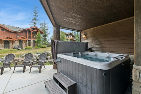 Enjoy a long soak in the hot tub after a day on the slopes
