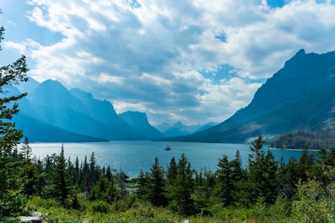 Hike around Whitefish Lake, a thirteen-minute drive away