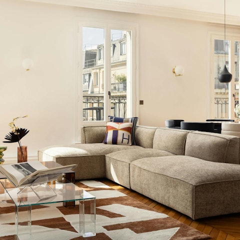 Make yourself comfortable in the light-filled living space