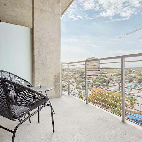 Enjoy a moment's downtime on the private balcony