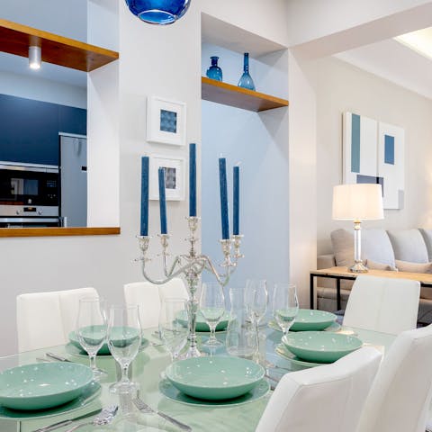 Serve up some Spanish culinary delights at the dining area