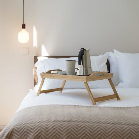 Start your morning with a fresh coffee in bed while you plan your day
