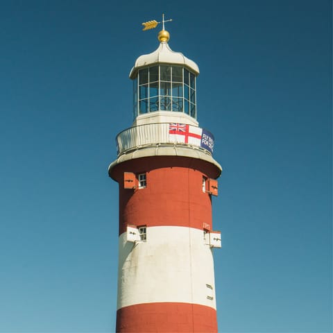 Visit Smeaton's Tower, only an eight–minute walk away