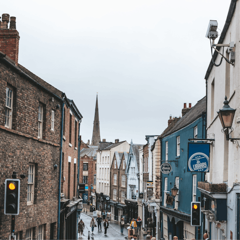 Hop in the car and take a fifty-minute drive to the historic city of Durham