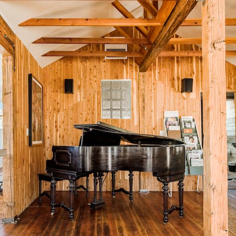Craft melodies on the antique grand piano