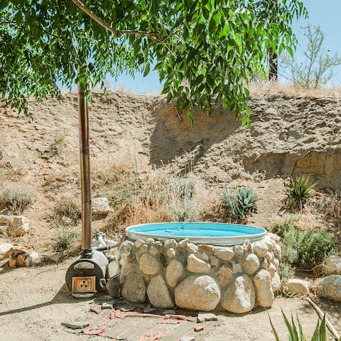 Soak away the stress in the wood-fired cowboy tub