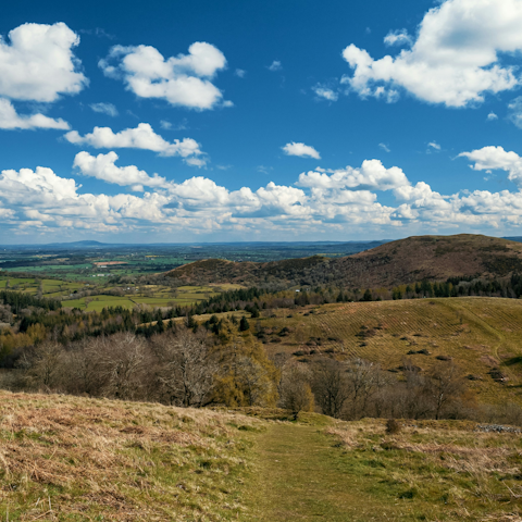 Follow beautiful hiking trails through the Shropshire countryside
