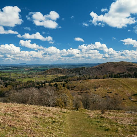 Follow beautiful hiking trails through the Shropshire countryside