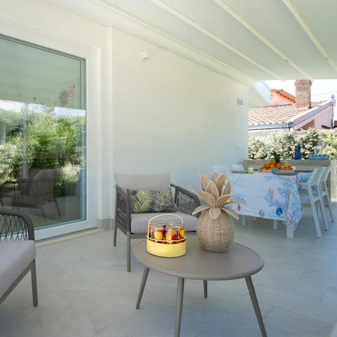 Savour lingering sunset drinks on the terrace