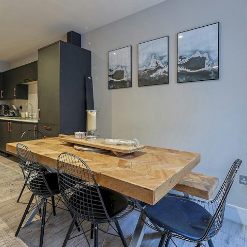 Enjoy a leisurely meal at the dining table