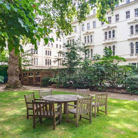 Enjoy the sunshine in the communal gardens