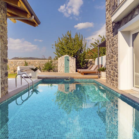 Splash around in the private pool