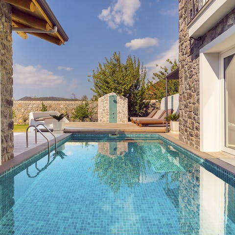 Splash around in the private pool