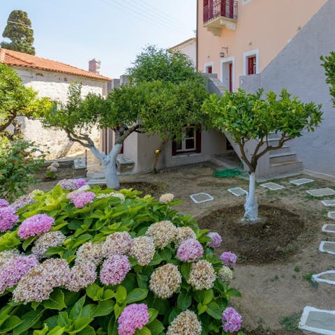 Find a tranquil moment in the private garden