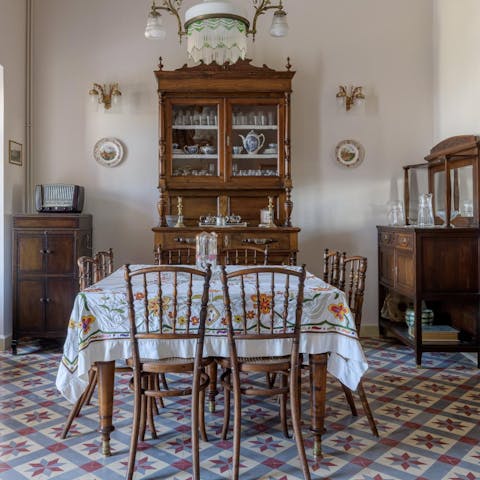 Savour family meals in a classic setting
