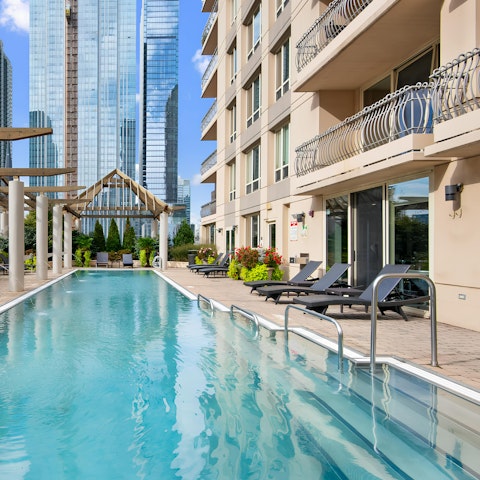 Get together for an afternoon beside the communal pool