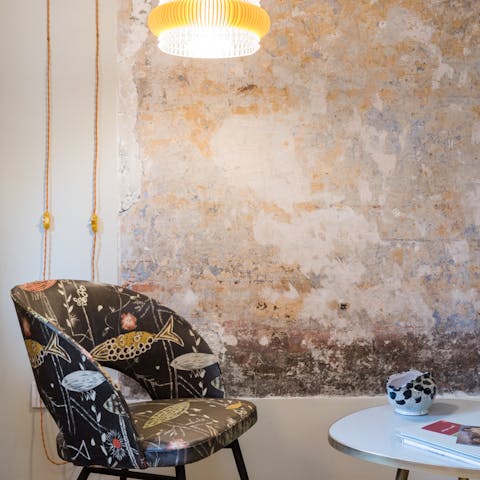 Sip your morning coffee underneath the remains of a seventeenth century fresco