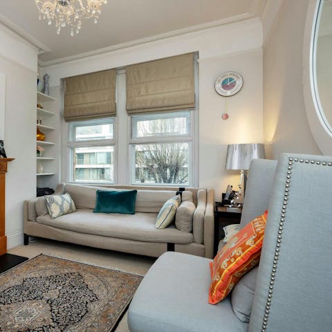 Relax in the period-style living area