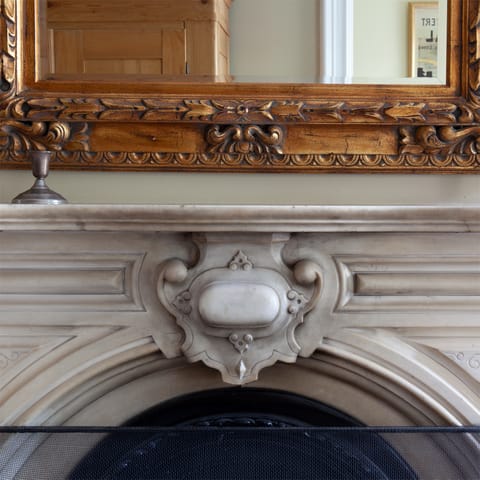The grand marble mantelpiece