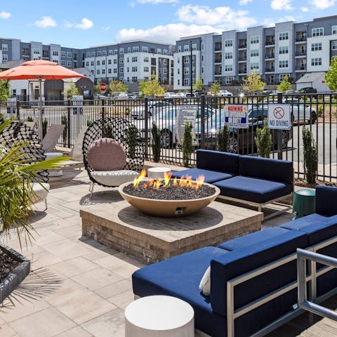 Unwind by the firepit after a day of sightseeing