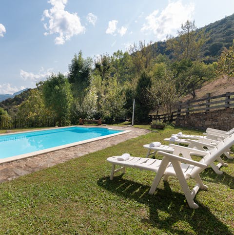 Savour a glass of Basque Country wine by the outdoor pool