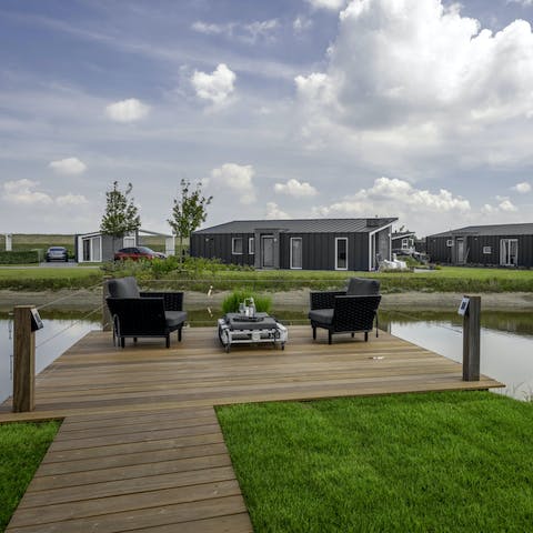 Savour your morning coffee on the jetty