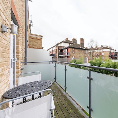 Take your morning cup of coffee out onto the balcony