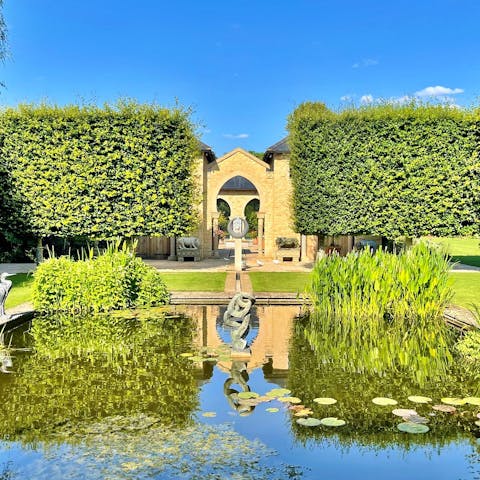 Explore five acres of landscaped gardens just outside your door