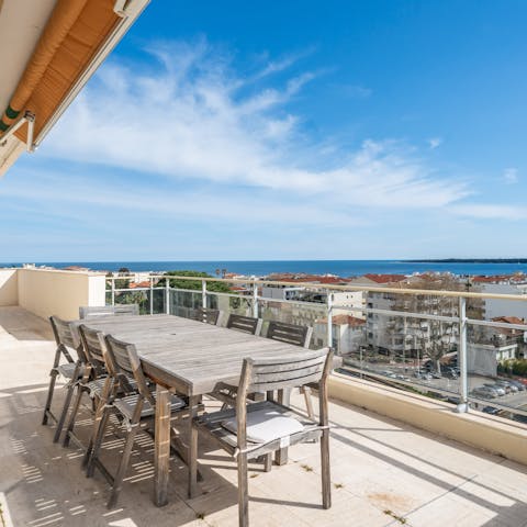 Drink Champagne while admiring the view from the terrace