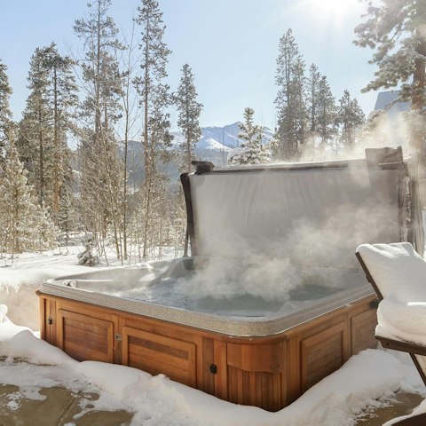 Head to the hot tub after a day on the slopes and trails