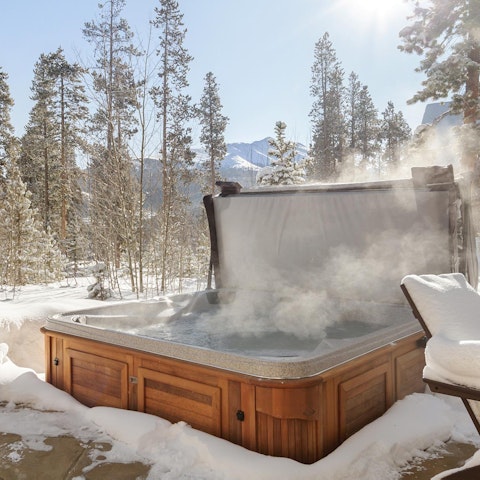 Head to the hot tub after a day on the slopes and trails