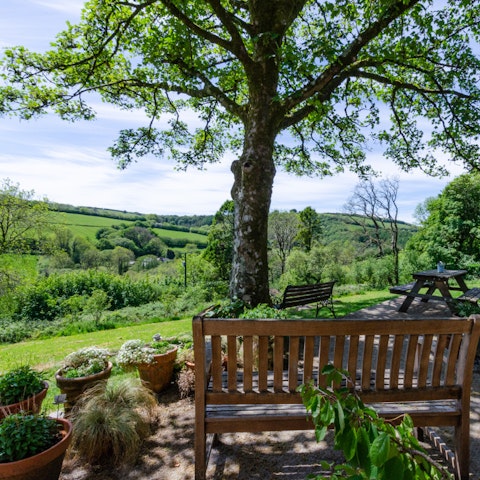 Gaze out over the rolling landscapes from your private patio