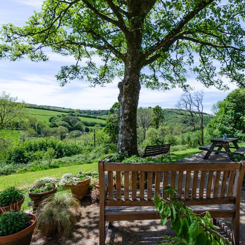 Gaze out over the rolling landscapes from your private patio