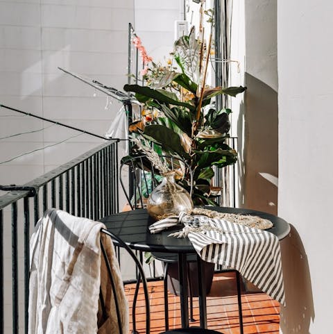 Start mornings with a coffee on the private balcony
