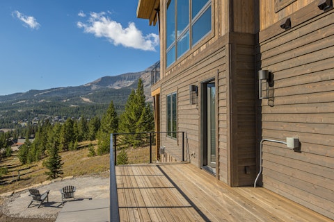 Take in sweeping Lone Peak views from the timber deck