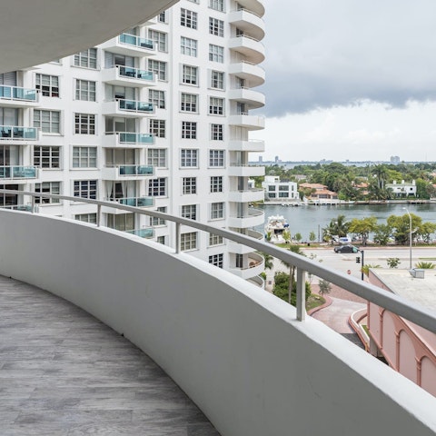 Sip your morning coffee on the balcony overlooking the Indian Creek Waterway