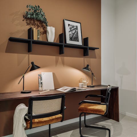 Stay on top of work in the dedicated office area