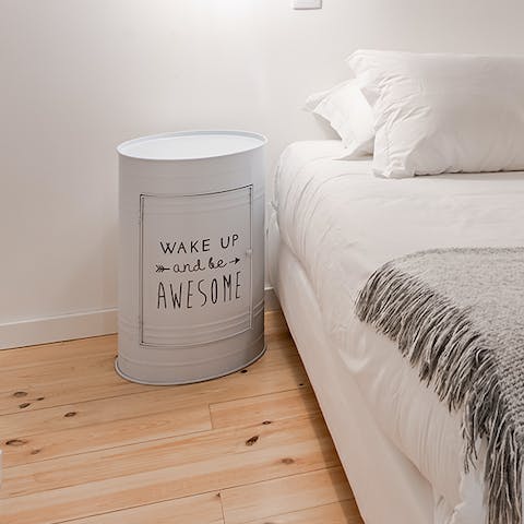 Get some rest in the comfy bedroom and wake up feeling awesome