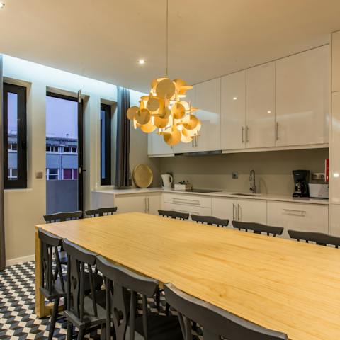 Serve up a delicious home-cooked feast at the long dining table