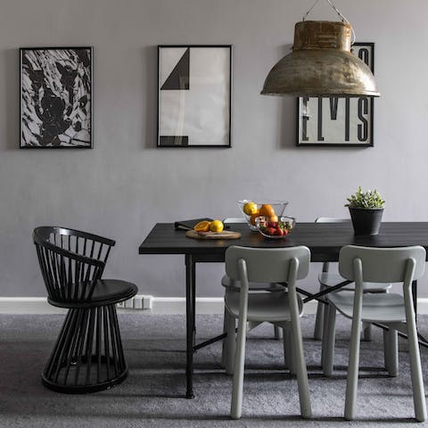 Enjoy a meal together at the stylish dining table