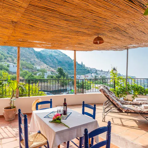 Light the barbecue and dine alfresco as you gaze out over Frigiliana